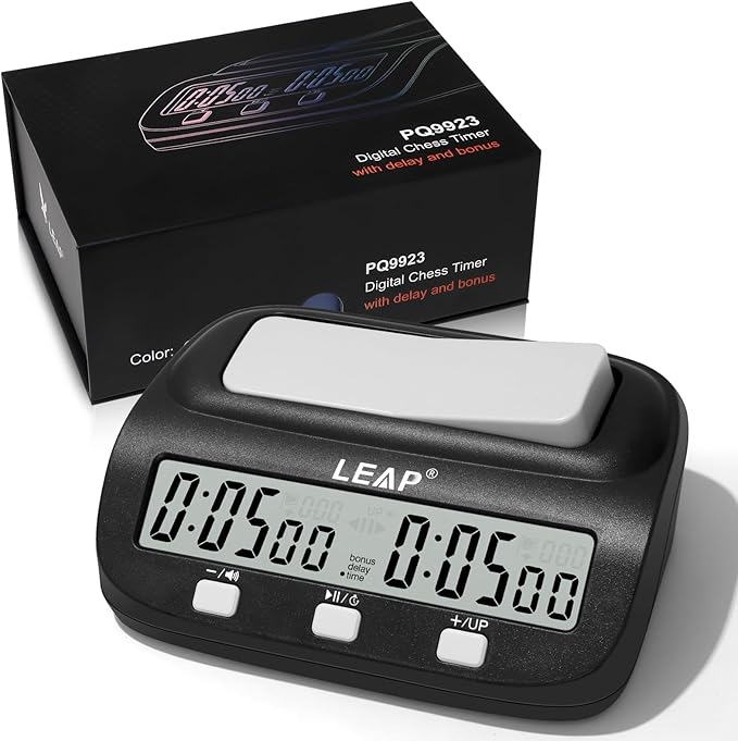LEAP Chess Clock Digital Chess Timer Professional Chess Clock Timer with Time Bonus and Delay Features Great for Chess I-Go Upgraded Model
