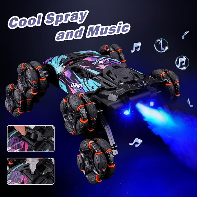 Cool 8 Wheels Hand Controlled RC Stunt Car Toys Xmas Gifts and Birthday Presents for Kids Gesture Sensing Remote Control Cars for Boys Age 6 7 8-10 11 12 Year Old