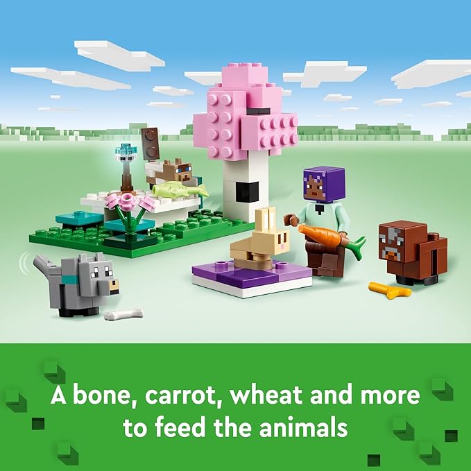 LEGO Minecraft The Animal Sanctuary Building Set Gaming Toy for Girls and Boys Ages 7 and Up Gift for Gamers and Kids Brick Model of The Plains Biome with Popular Minecraft Figures 21253