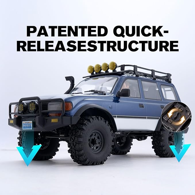 BEEZRC FMS 1/10 RC Crawler FCX10 Land Cruiser LC80 PRO RS Toyota LicensedUpgraded Motor 3541-KV2100 New Gearbox 4WD Off-Road RC Rock Truck 2.4GHz Hobby Grade Remote Control Car for Adults RS