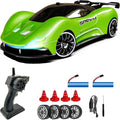 1:20 Scale Remote Control Drift Car 4WD 2.4GHz Racing Sport Toy RC Car with LED Lights Racing and Drift Wheels (Green)