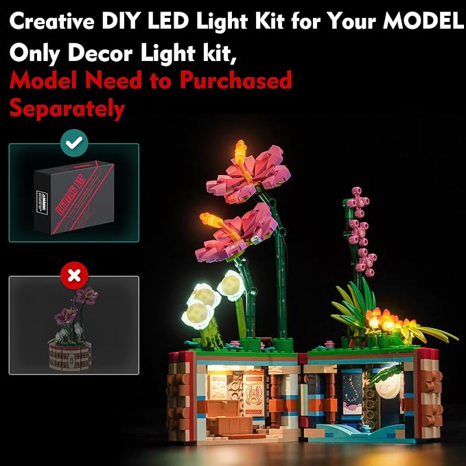 LED Light Kit Compatible with Lego Moana's Flowerpot - No Models Only Light Creative Lighting Set Accessories Compatible with Lego 43252 Moana's Flowerpot Set