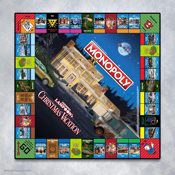 Monopoly National Lampoons Christmas Vacation Featuring Themed Tokens Squirrel Egg Nog Glass Chainsaw &amp More 2-6 Players Ages 15+ Play Time 60+ Officially Licensed National Lampoons Board G