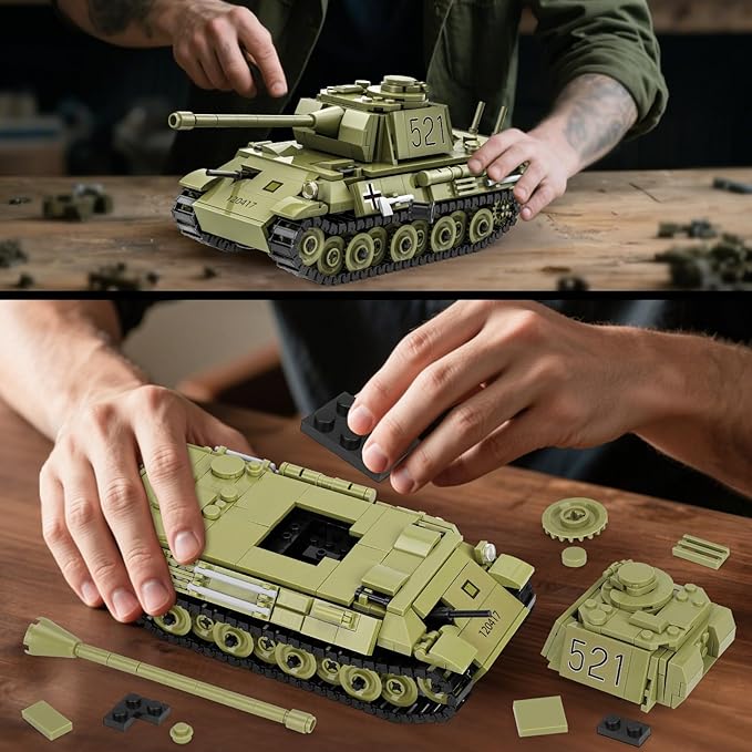 Panther Tank Building Set Compatible with Lego Military Tank WW2 Army Toys Historical Collection Model for Military Fans Gifts for Teens Kids Boys 8-14 (638PCS)