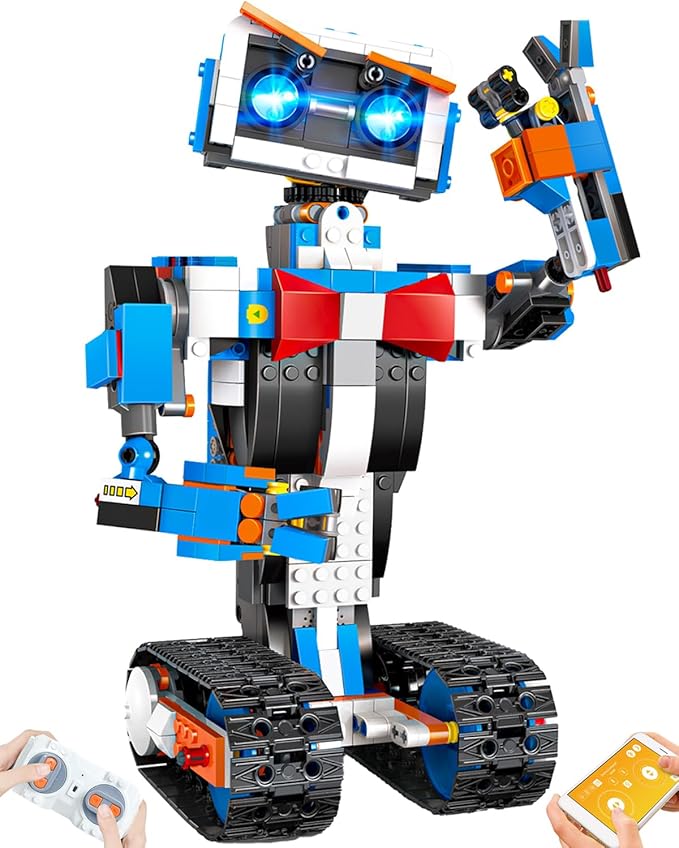 STEM Robot Building Toys for Kids Momspeace Robotics Science Toy for Boys Age 8-12 App &amp Remote Control Robot Rechargeable Learning Toy for Boys &amp Girls Perfect Birthday 635pcs