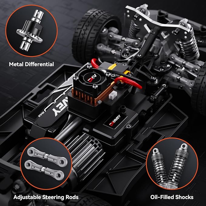 1:12 RC Rally Car Fast Max 50 MPHDrift Car with Gyro 4X4Brushless Fast RC Cars with 3S 2200 mAh Battery1/12 Remote Control Cars for Adults for 4WDfor Racetrack &amp Mud-Yellow