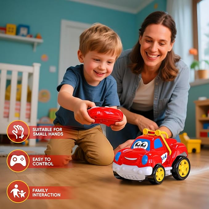 Toddler Remote Control Car Pickup Truck Toy for Kid Cartoon RC Vehicle for Toddlers 1-3 Durable Construction for Boys &amp Girls