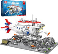 Reobrix Jiaolong Submarine Building Set for Adults Military Submarine Ship Toys with Lights 33042 Cool Decor Battleship Boat Model Kit Army Toy Gifts for Men Kids Aged 14+