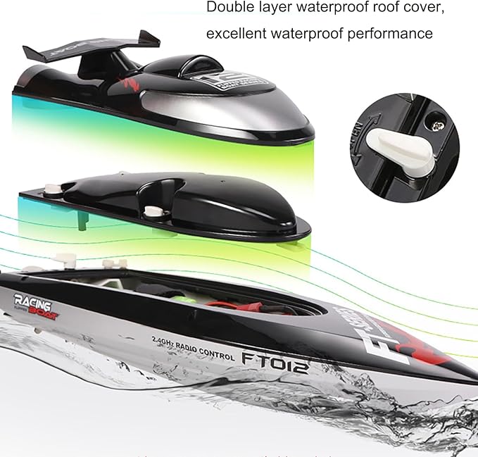 18Inch Brushless RC Speed Boat 2.4G 4WD 45-50KM/H Remote Control Watercraft Under Motor RC Submarine for 14Y+ Hobby Adults (FT012)