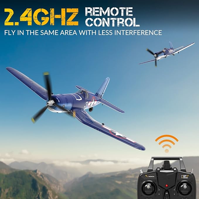 RC Plane 4-CH Remote Control Airplane F4U Corsair RTF Aircraft with One-Key Aerobatic and 6-axis StabilizerReady to Fly RC Airplane for Beginner Ideal Gift for Adults