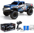 RC Cars RC Crawler 1/10 Scale RTR Remote Control Car 4WD 2.4GHz Brushed Offroad Racing Hobby Grade Model Vehicle with LED Lights 2Pcs Battery Toy for Kids and Adults
