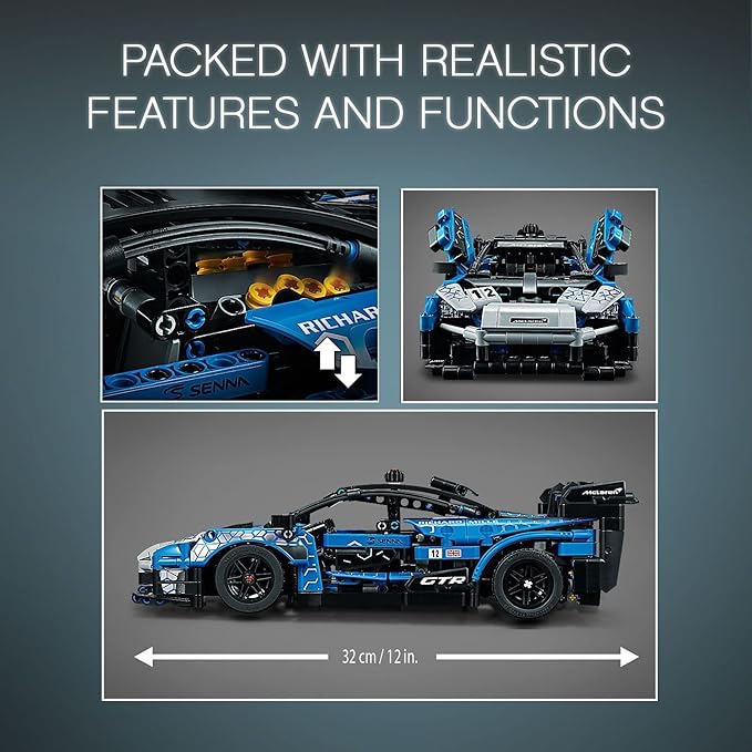 LEGO Technic McLaren Senna GTR 42123 Racing Sports Collectable Model Car Building Kit Car Construction Toy Gift Idea for Kids Boys and Girls