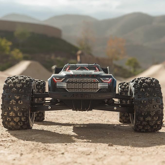 ARRMA 1:8 Kraton 6S EXB Ready to Run Clipless Body Basher Monster Truck RC Remote Controlled Powerful and Stable with Brushless Motor Battery and Charger Not Included Black ARA8708V6T1
