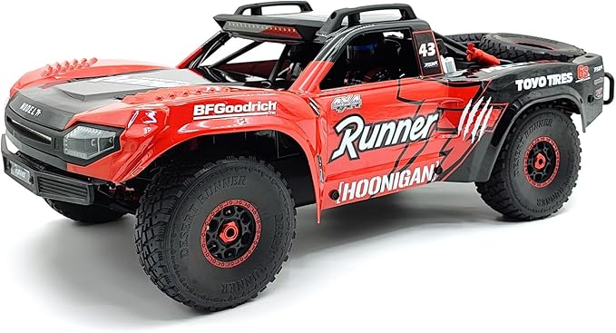 FSRC RC Truck1/7 Model TT 6S/8S Blue/Red High-Speed Off-Road Desert Truckr RC car Short-Course Truck 4WD 100km/h+(6S-RED)