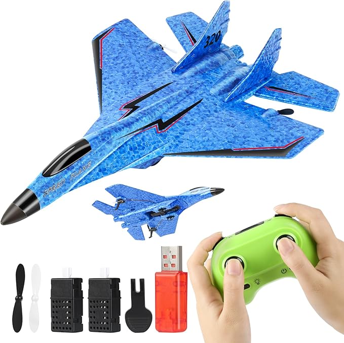 RC Plane Remote Control Airplane Toy - RC Plane Remote Control Planes 2CH 2.4Ghz Rc Aircraft with Lights Outdoor Foam Durable Rc Aircraft Foam RC Airplane Jet for Kids Adults Hobby Toys