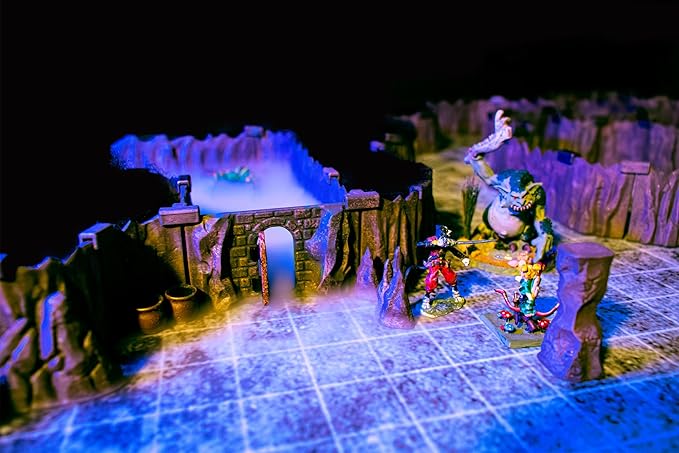 Dirt Cheap Dungeons Goblin Cavern Set - 143pc Modular Cave &amp Tunnel Kit - 5.5ft of Linear Walls for 1 Grid TTRPG - D&ampD Pathfinder Daggerheart