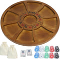 20 inches Michigan Rummy Game Deluxe Set Perfect Blend of A Royal Game of Hearts Rummy Poker Wooden Tripoley Board Game Betting Bluffing Game Classical Family Card Game for Adults 200 Chips…