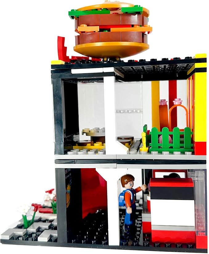 General Jim's Wacky Burger Modular Fast Food Burger Joint Restaurant Building Blocks Bricks Set