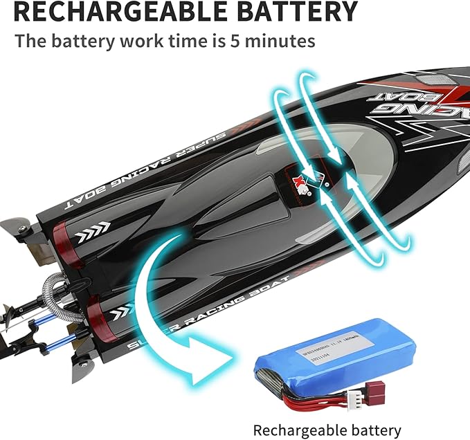 GoolRC WLtoys WL916 Remote Control Boat 60KM/H High Speed RC Racing Boat for Pools or Lakes 2.4GHz RC Boats with Low Battery Alarm for Teens and Adults