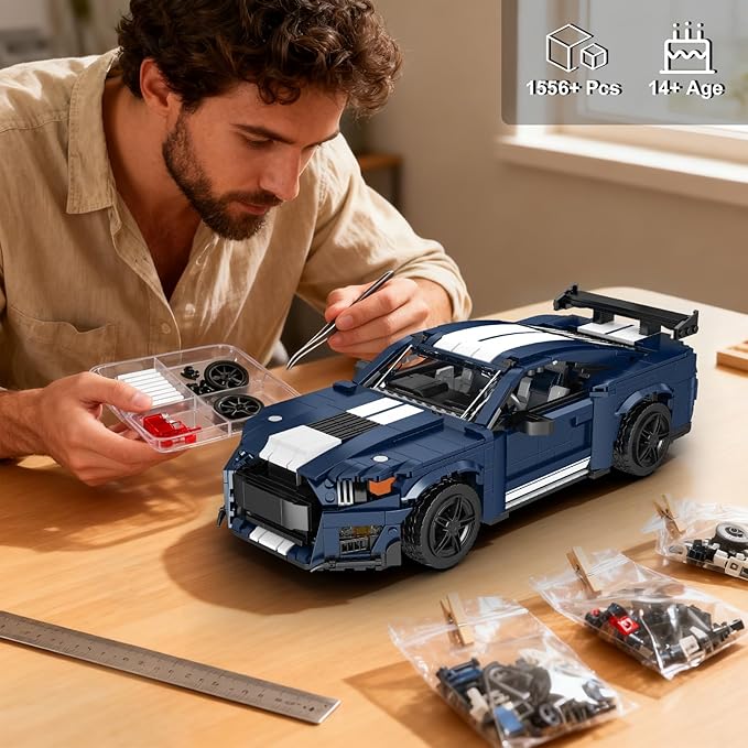 Mould King 10208 Sports Car Building Block Kits MOC Supercar Racing Car Model Building Sets Gift for Age 14+/Adults Collections Enthusiasts (1556+ Pieces Static Version)
