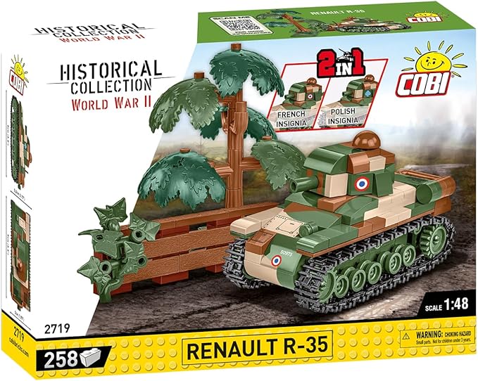 COBI Historical Collection World War II Renault R-35 Light Tank Building Set 93 Pieces
