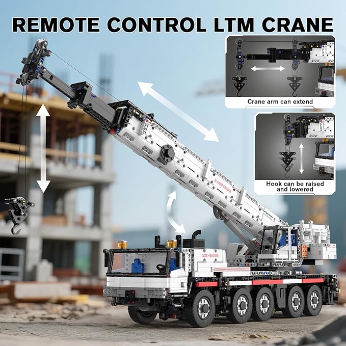 Mould King Construction Crane Building Sets 17075 APP Programmable Construction Vehicle Model Large Vehicles Crane Building Kits Gift for Adult/Collections Enthusiasts(3248 Pieces)