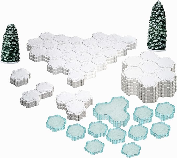 Renegade Game Studios Heroscape Terrain Expansion: The Snow Fields of Valhalla with 120 Hex-Tiles &amp 2 Evergreen Trees