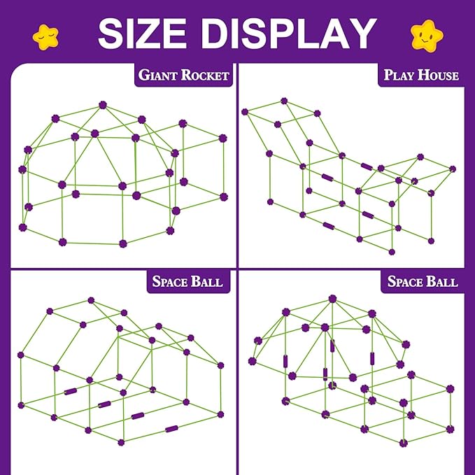SpringFlower 100 PCS Glow in The Dark Fort Building Kit for KidsEducational Gift for 3 4 5 6 7 8 9 10 11 12 Years Old Boys and GirlsSTEM Construction Toys