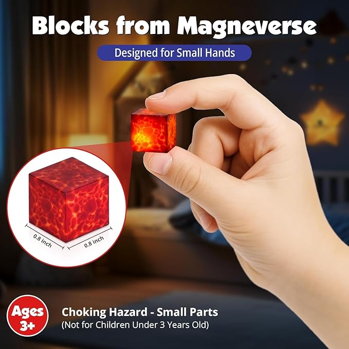 150 pcs 0.8inch Magnetic Blocks with 24 Light Blocks - Easter Toys for Kids Boys and Girls Magnetic Building Blocks Cubes Stacking Magnets Birthday Gifts for Boys and Girls Age 3+ Years Old
