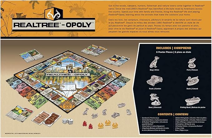 MasterPieces Opoly Board Games - Realtree Opoly - Officially Licensed Board Games for Adults Kids &amp Family