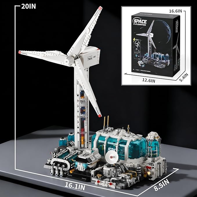 BNG Spcae Station Building Set for Adults Wind Power Station Space Block Set Home or Office Decor Creative Spaces Building Block Toy Sets for Teens Boys 8-14 (2288 PCS)