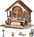 Miniature House Kit Tiny House Kit with LED Light DIY Mini House Building Kits for Adults to Building Unique Gift for Birthday Christmas Happiness Store