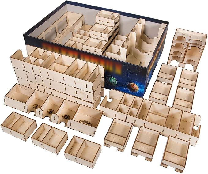 The Broken Token Imperious Twilight Box Game Organizer Compatible with Twilight Imperium - Wooden Game Organizing Box with Multiple Trays