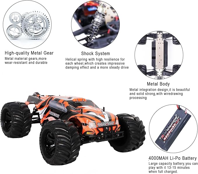 JLBRACINGRC 1:10 Scale Remote Control Car80+KM/H High Speed RTR RC Truck2.4GHZ Radio Controlled Electric Cars4WD 4x4 Off Road Monster TruckIPX7 Waterproof Brushless RC Car for Adults