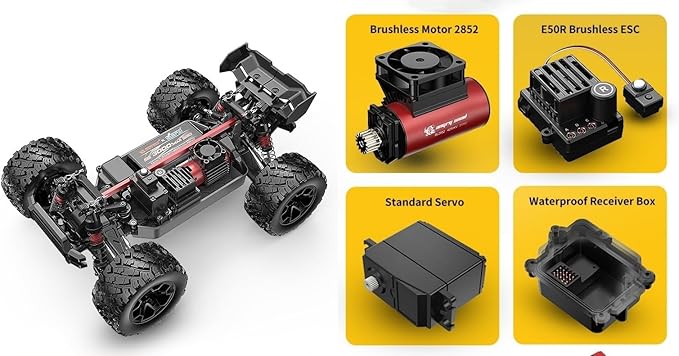 Mjx Hyper go 14207 Rc Truck 4x4 Rc Brushless Rc Truck Electric Powered RC Car Brushless Motor and Esc Rc Cars for Adults1/14 4wd High Speed Rc Cars Drift for Adults