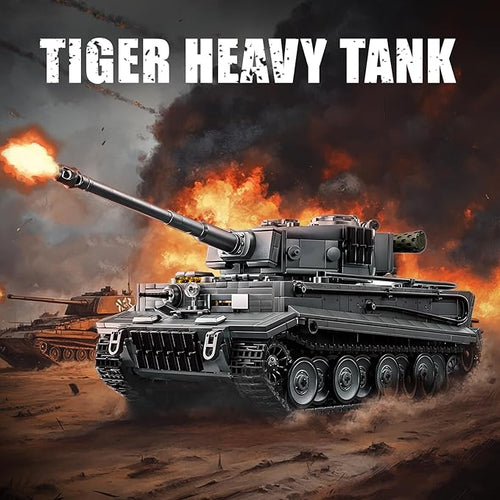 1:28 Tiger Heavy Tank Building Blocks Set for Adults Compatible with Lego Military Vehicle WW2 Army Tank Toys Historical Collection Model for Military Fans Gifts for Teens Kids Boys 8-14 (1668 PCS)