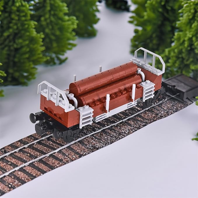 6IN1 City Freight Train Car Building Set DIY Toys for Teens and Adults Compatible with Lego 630 Building Accessory (Stone Cart)