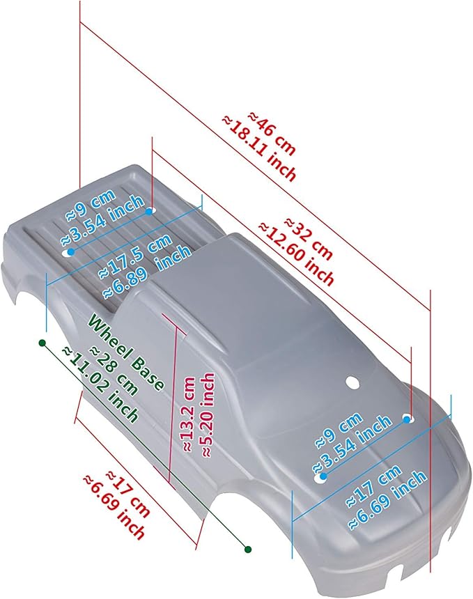SummitLink Custom Body Compatible for T/E Maxx Shell Cover E-Maxx 1/10 Scale RC Car (Truck not Included) (Graffiti Pink Pig)