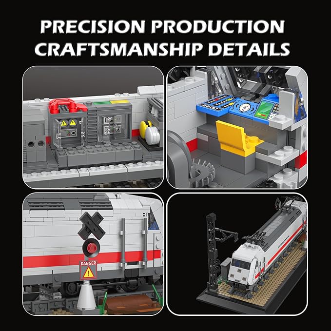 Reobrix BR101 Train Building Block Set with Track 66802 Creative Train Model Set Collectible Electric Locomotive Display Ideal Gifts for Boys and Adults(1928PCS)