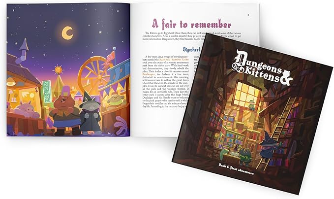Asmodee Dungeons and Kittens Roleplaying Game Starter Set - Animal Fantasy RPG in a Wholesome Post-Apocalyptic Medieval World Family Fun for Kids &amp Adults Ages 8+ 2-6 Players 90 Min Playtime