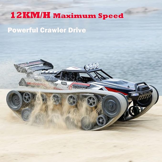 GoolRC RC Tank Car 1/12 Scale 2.4GHz Remote Control Tank 360?Rotating Off-Road RC Crawler Military Vehicle with Rechargeable Battery Gifts for Adults Teens (Red)