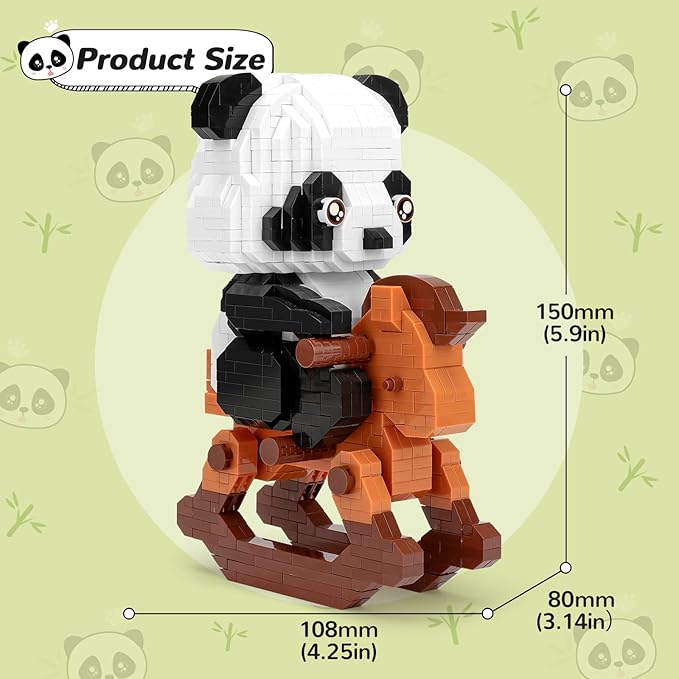 QLT QIAOLETONG Mini Animals Building Blocks Sets for Goodie Bags Party Favors for Teens 14+ 1262 PCS Small Set Micro Mini Cute Panda Building Toy Bricks for Adults Birthday Carnival Prizes