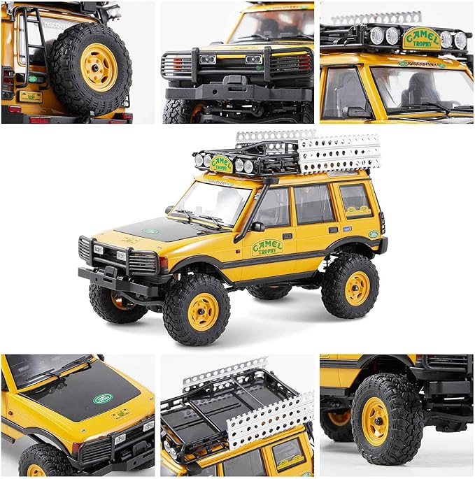 BEEZRC FMS 1/24 RC Crawler RTR FCX24M Land Rover Family Camel Trophy Edition Licensed RC Model 4WD RC Rock Truck 2.4Ghz Hobby Grade RC Car Model Mini Off Road Vehicle with Battery (Discovery)