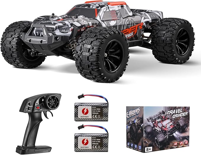 VEVOR Remote Control Car 1:14 Scale RC for Kids All Terrain 4WD Off-Road Monster Truck with 45 Wheelie &amp 2 Batteries 38 km/h High Speed Hobby Racing - Ideal Gift for 8+ Years Kids