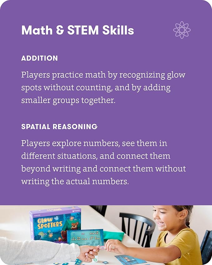 SimplyFun Glow Spotters - A Visual and Adventurous Math Game for Kids Earn Your Firefly Badge with Addition - 1 to 4 Players for Kids Ages 5 &amp Up
