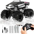 Police Remote Control Car 1:18 Cyber Truck Remote Control Car 2.4 GHz Waterproof Amphibious RC Cars 4WD All Terrain Off-Road Pickup 360° Rotatable Monster Truck Toys for Boys RC Cars Ages 6+
