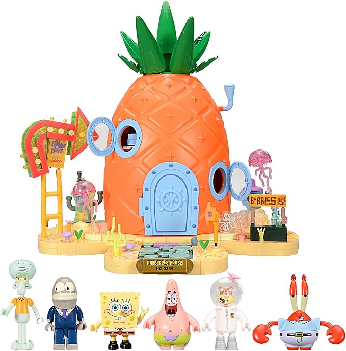 Toy Building Brick Blocks Toys Sets Display Box kit Action Figures Pineapple House Patrick Stone Star Home for Boys and Girls Kids Age 2-4 3-5 5-7 8-12 Fans Gift (2313 pcs)