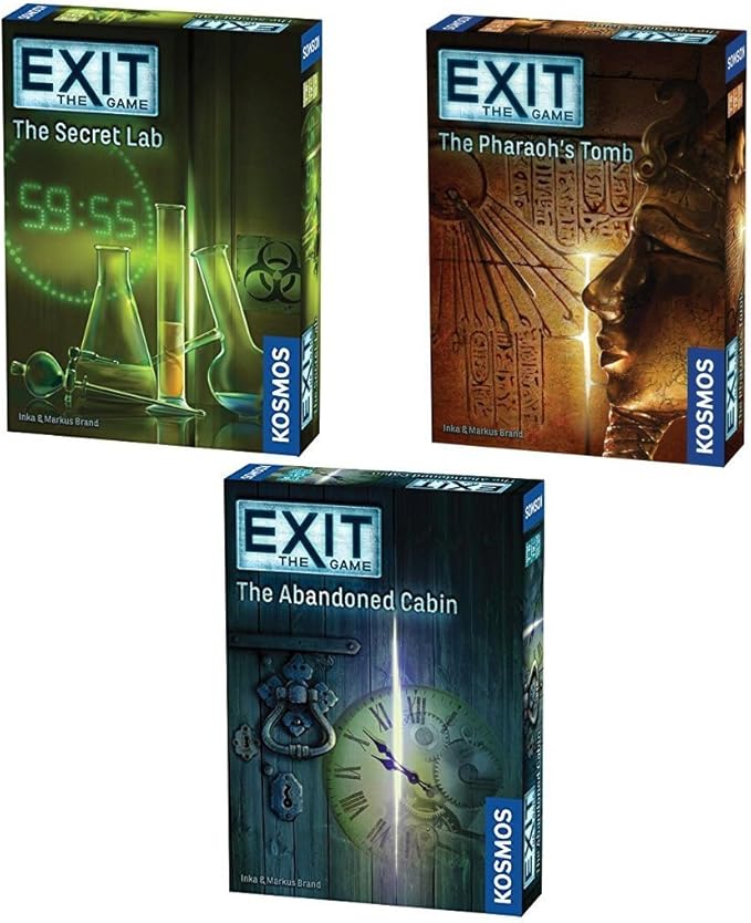 EXIT: The Game 3-Pack Escape Room Bundle | Season 1 | Abandoned Cabin | Pharaoh's Tomb | Secret Lab | Family-Friendly Cooperative Game | 1 to 4 Players Ages 12+ | Kennerspiel Des Jahres Award Winner