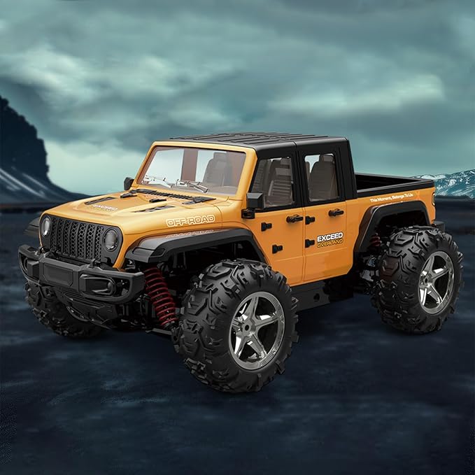 1: 20 Full Scale High Speed RC Racing Four-Wheel Drive Climbing Remote Control Off-Road Vehicle Model Equipped with 2 Fast Rechargeable Batteries with a Range of up to 1 Hour (Orange)
