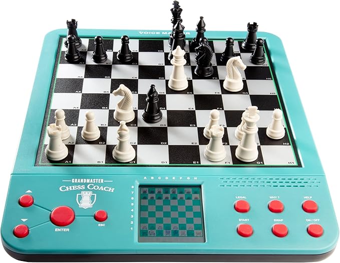Electronic Chess Set for Kids &amp Adults- Grandmaster Game w Smart Computer Teaching Coach 100 Preset Lessons Beginner to Expert - 12 Modes 30 Skill Levels Why? Button + 8 Bonus Games Inc Checke